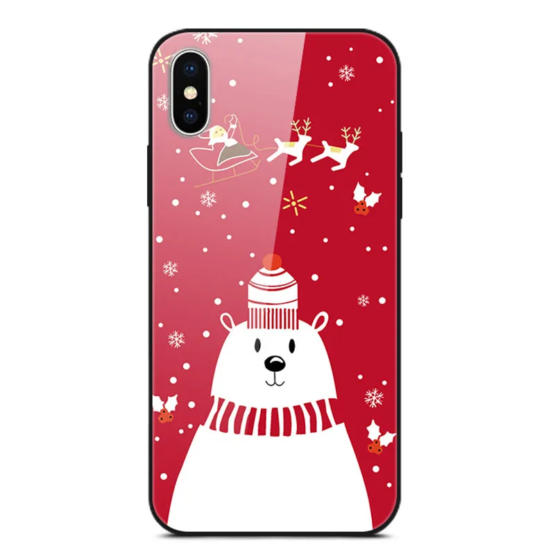 5 Рождественский чехол для iPhone 11 Pro X XR XS Max закаленное стекло жесткий чехлы для телефона, чехол для iPhone 8, 7, 6, 6S Plus, 7 Plus, 8P, бампер - Цвет: 5