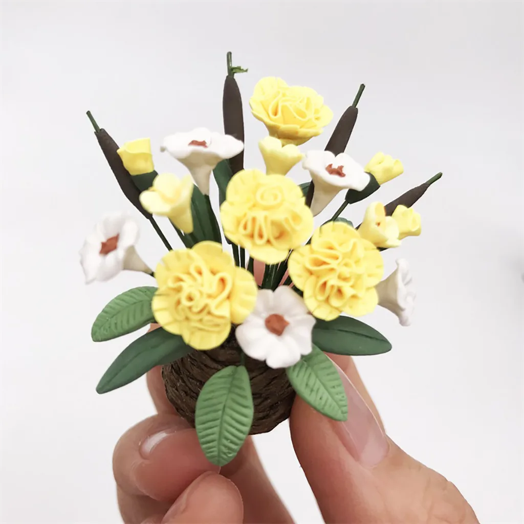 Сказочный Сад 1/12 цветов в горшке миниатюрные садовые цветы для кукольного домика