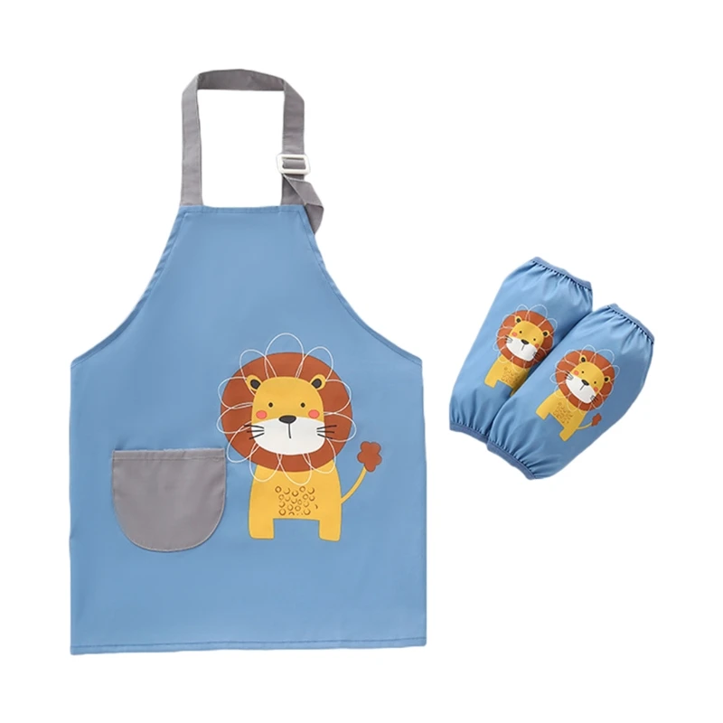 3-12 Years Baby Girl Boy Waterproof Adjustable Painting Apron with Sleeves Set Child Kids Toddler Infant Burp Cloth Feeding Bibs baby accessories drawing	 Baby Accessories
