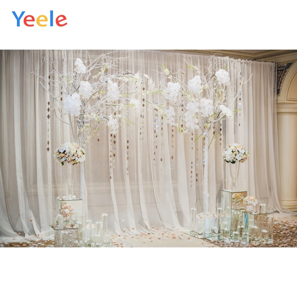 Wedding Backdrops For Photograpy Curtain Arch Wreath Flowers Indoor Photophone Bride Photography Backgrounds For Photo Studio