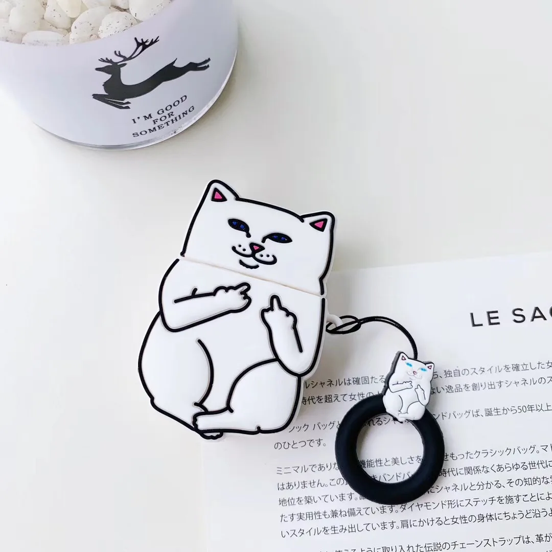 Силиконовый чехол Lord Nermal для iPhone, чехол для AirPods, беспроводная bluetooth гарнитура, чехол для Airpods 1 2 3D RIP N DIP Tide Cat