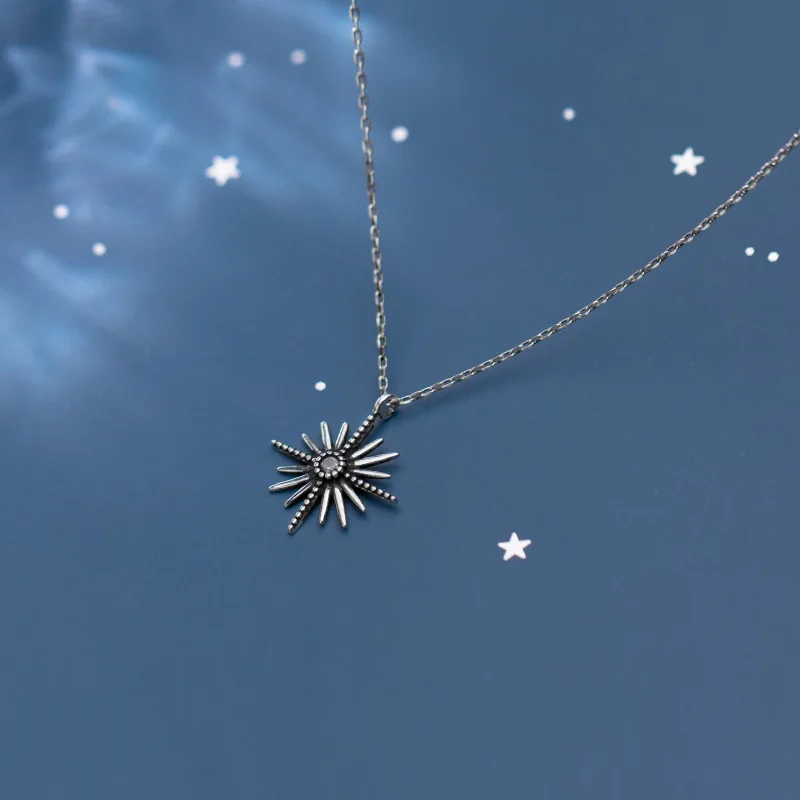 Стерлинговое Серебро 925 пробы прекрасные украшения тайские серебряные астральные CZ кулон ожерелье 45 см цепочка для женщин девочек друзей подарок D5943