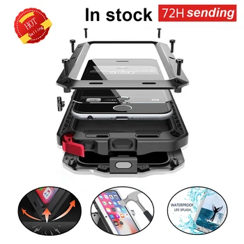

Heavy Duty Protection Doom armor Metal Aluminum phone Case for iPhone 11 pro max XR XS 6 6S 7 8 Plus X 5S 5 Shockproof Cover