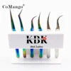 CoMango Acrylic Eyelash Tweezers Display Holder Custom Private Logo Rack 6 Holes Black Acrylic Eye-lash Extension Tools 3