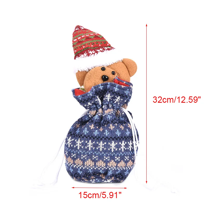 Bear Санта Клаус Снеговик Лось упаковка для рождественских конфет Яблоко коробка украшение для дома рождественские украшения для подарков - Цвет: Bear