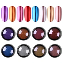 Buitee 8 Kotak Premium Cermin Laser Kuku Bubuk Mika Bubuk Epoxy Resig Pigmen Mika Bubuk Peal Kuku Dekorasi Pembuatan Sabun eye Shadow(China)