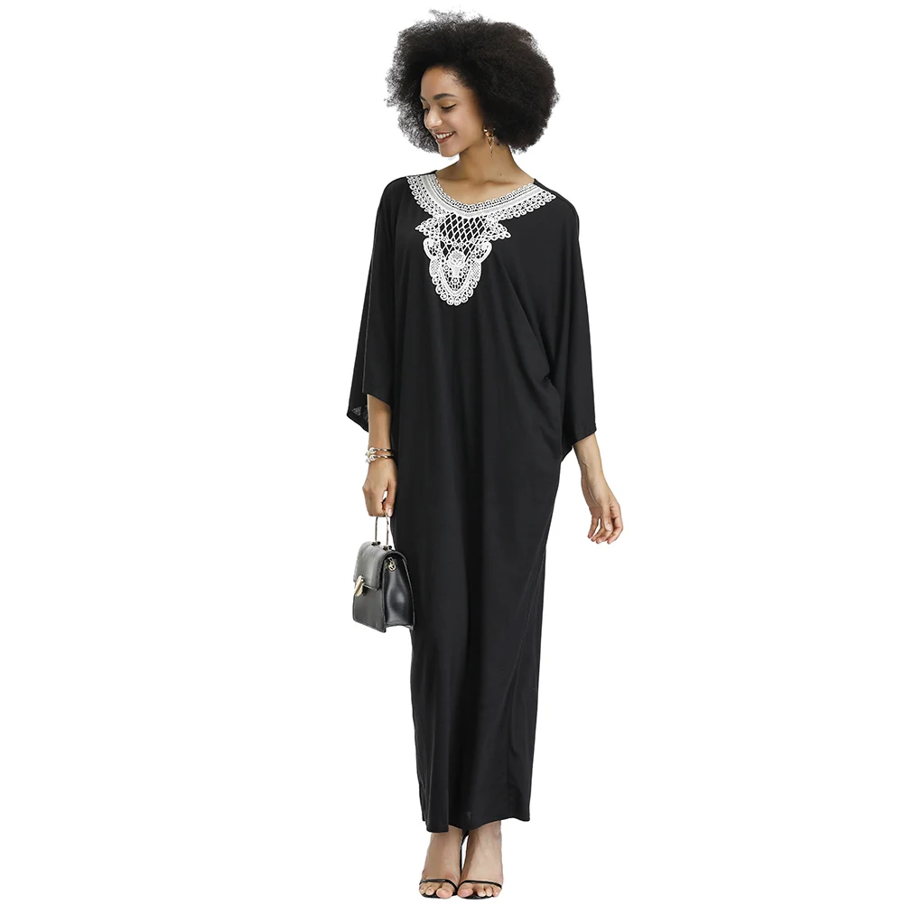 SUNGIFT африканская Дашики женское платье с круглым вырезом полое Платье с принтом половина свободный рукав 2019 летнее модное платье