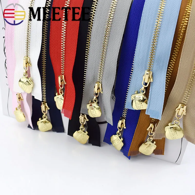 Металлическая молния 2/5 шт. 3 #40/50/60/70 см открытый конец Meetee для шитья сумок