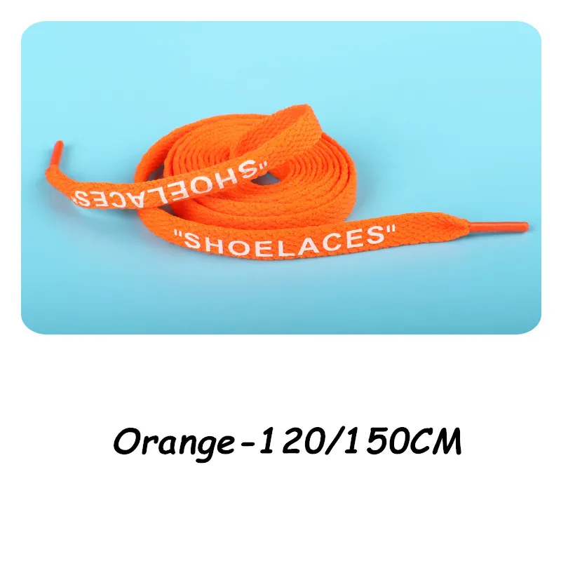 Orange Новые шнурки на плоской подошве, шнурки с логотипом на молнии, белые шнурки ручной работы, шнурки для кроссовок, шнурки для ботинок - Цвет: Orange