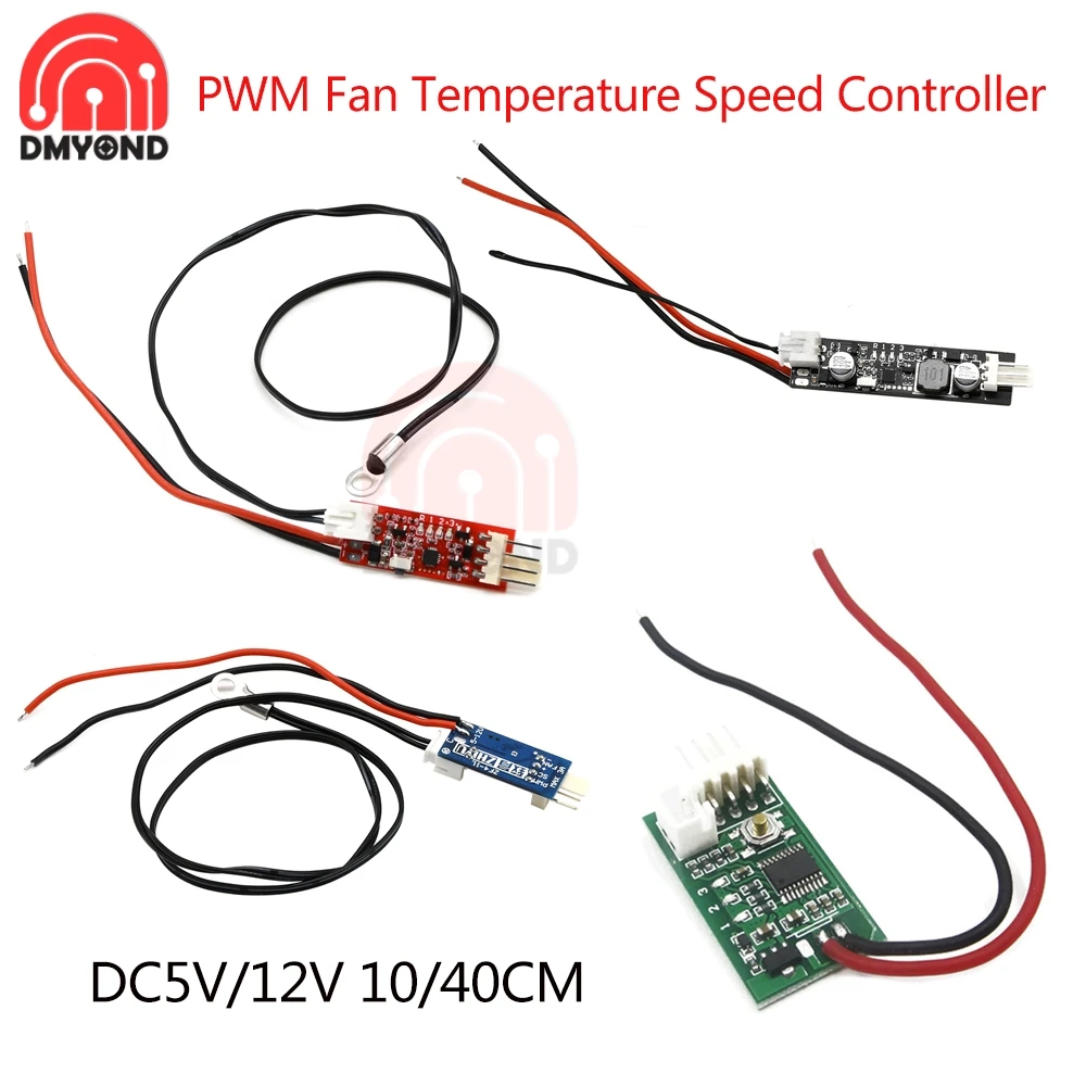 234WiresDC5V12VPWMFanTemperatureSpeedControllerGovernor