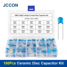 

180Pcs High Voltage Ceramic Disc Capacitor 15Values x 12Pcs (100PF-10000PF) 3KV Capacitors Assorted Kit