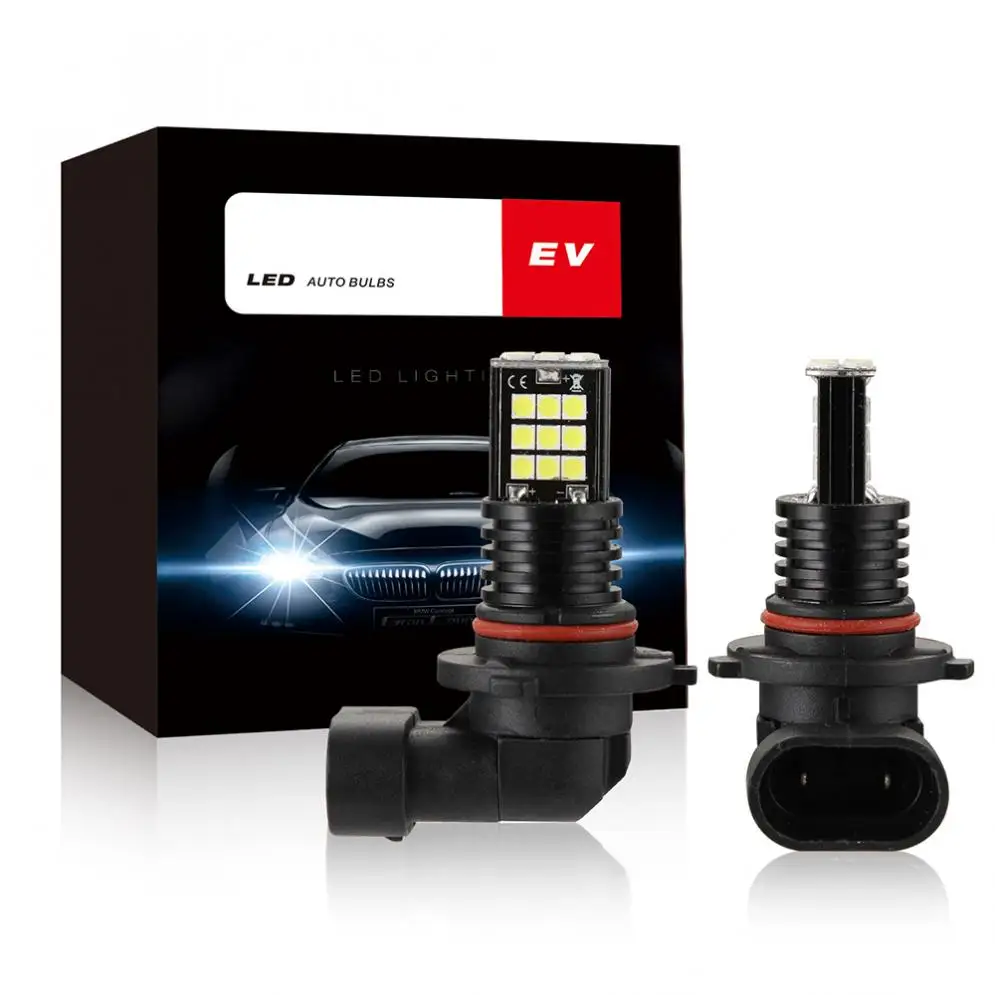 2 шт. 24 Вт автомобильный 9005 HB3 водонепроницаемый 3030SMD противотуманный фонарь, дневной ходовой светильник 6000K 2400LM светодиодный автомобильный поворотный парковочный светильник для автомобилей