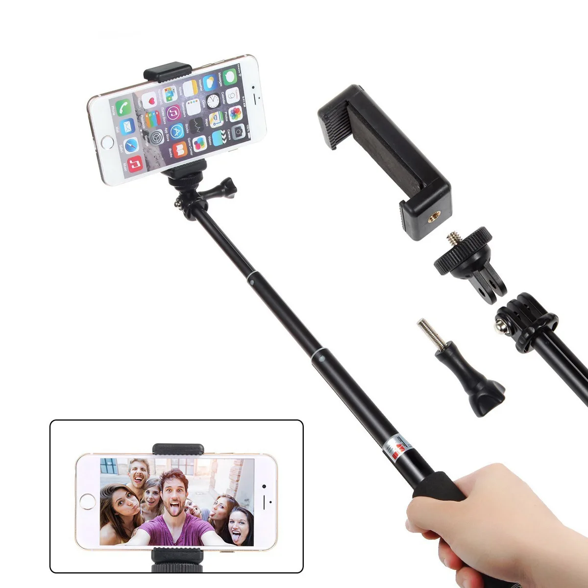

Hot Sales Bluetooth Selfie Stick Mobile Phone Live Photo Shoot Useful Product GoPro Telescopic Bracket Multi-functional Manufact