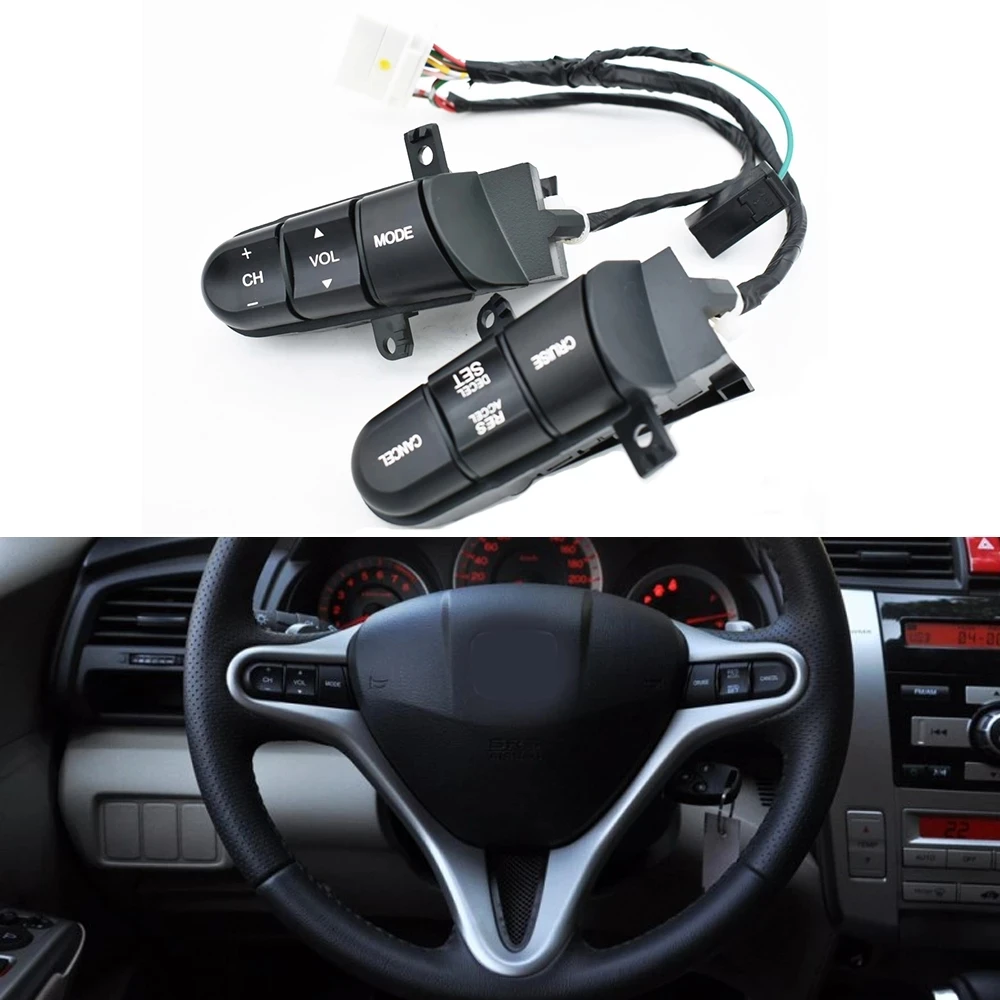 Pulsante Dell'Interruttore Di Controllo Del Volante For For Per Honda Civic Hybrid Jazz 2006-2011 Auto Cruise Audio Remote