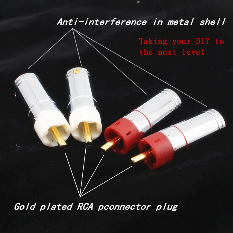 YIVO XSSH Высокое качество Hifi позолоченный Мужской Аудио разъем RCA 4 шт