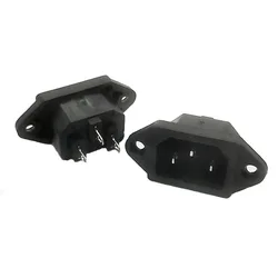 5/10 pcs AC electrical AC socket 3-pin connector male socket 250V 10A power socket connector copper pin charging plug
