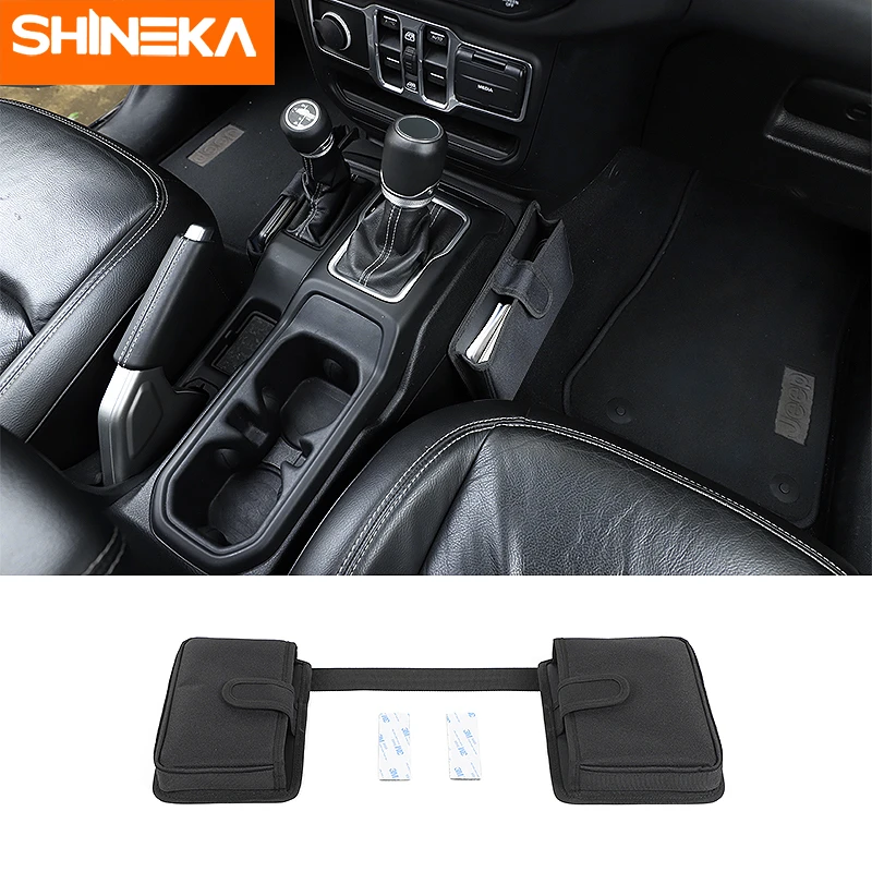 SHINEKA Stowing Tidying For Jeep Wrangler JL 2018+ Car Gear Shift Storage Bag Organizer Accessories For Jeep Wrangler JL 2018+