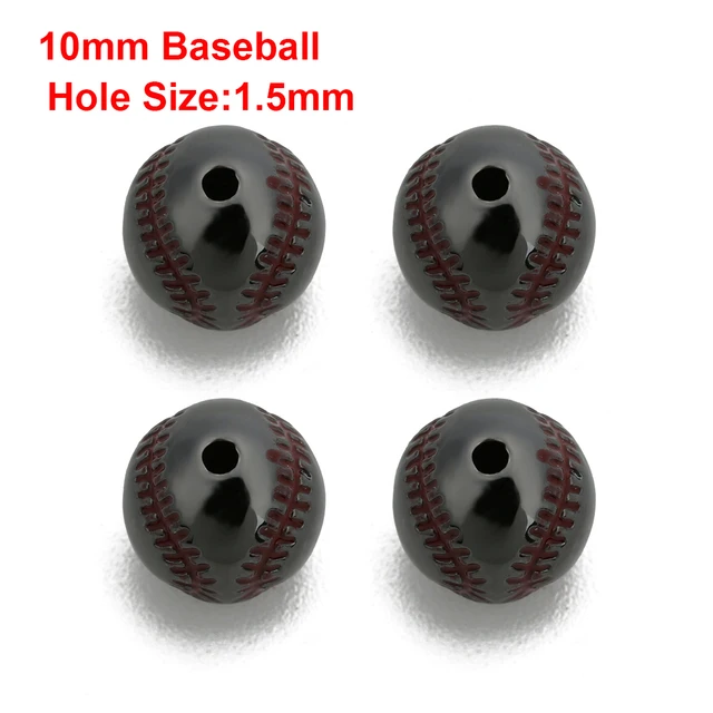 2pcs/lot Copper Rugby basketball baseball beads Copper Spacer Bead Fit DIY Sporting Jewelry Making For Sports Bracelet Warehouse Gun black