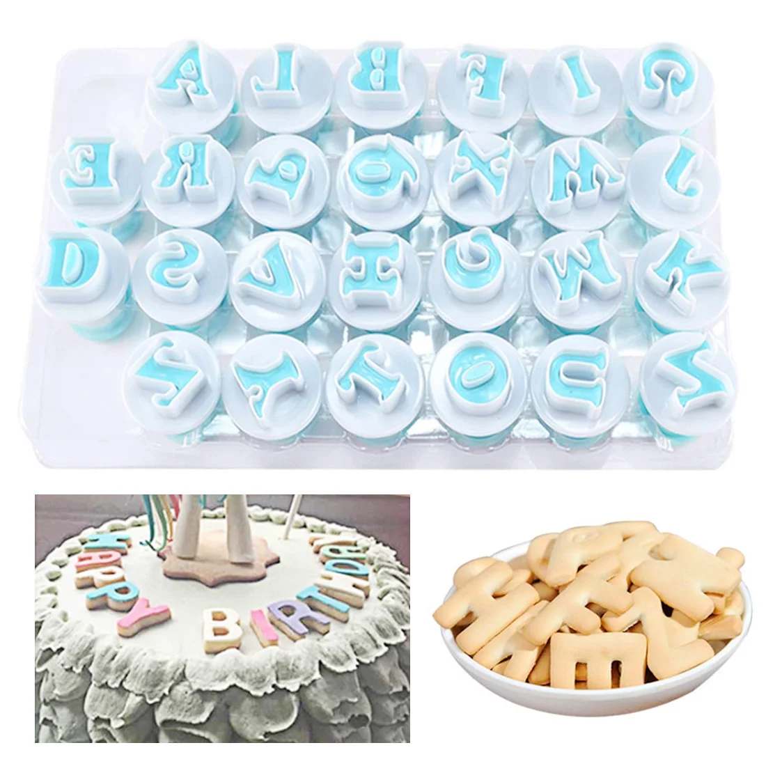 

1set Letters Baking Cupcake Mold pper Lowercase Alphabet Number Plastic Cookie Cutter Fondant Cutter Cake Decorating Tools