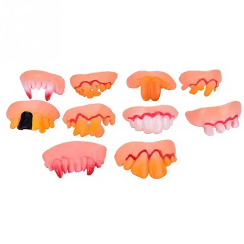 

Toy 10pcs Halloween Vampire Monster Teeth Fangs Dentures Soft Rubber Novelty Funny Costume Party Favors Prank Props Toys I I