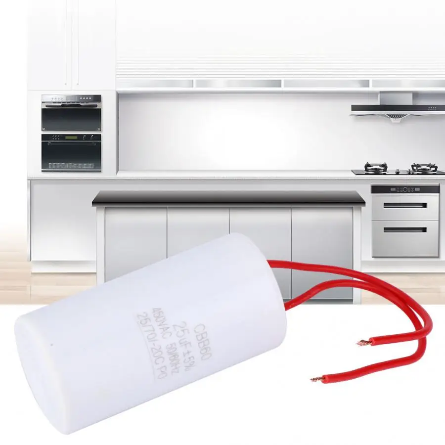 

CBB60 Motor Run Capacitor Insert Starting Capacitor 25uF 450VAC for Home Electric Appliance 25/70/-20