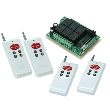 

2 in 1 Wireless 12V 6 Channel 6-Way Module Learning Switch & 4pcs 6-Button Wireless Remote Controller Set