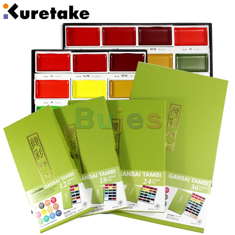 Kuretake Gansai Tambi Watercolor Paint MC20/Starry Pearl Gem 12V 18V 24V 36V 48V Colors watercolor painting set