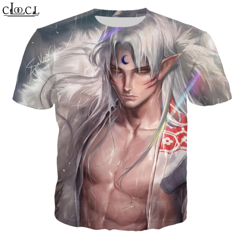 CLOOCL Inuyasha мультфильм аниме футболка 3D печать мужчины женщины короткий рукав