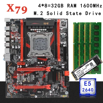 

X79 motherboard set kit lga 2011 with Intel Xeon E5 2640 processor 32G(4*8G) DDR3 ECC memory X79 GAMING8 ATX NVME M.2 128GB SSD