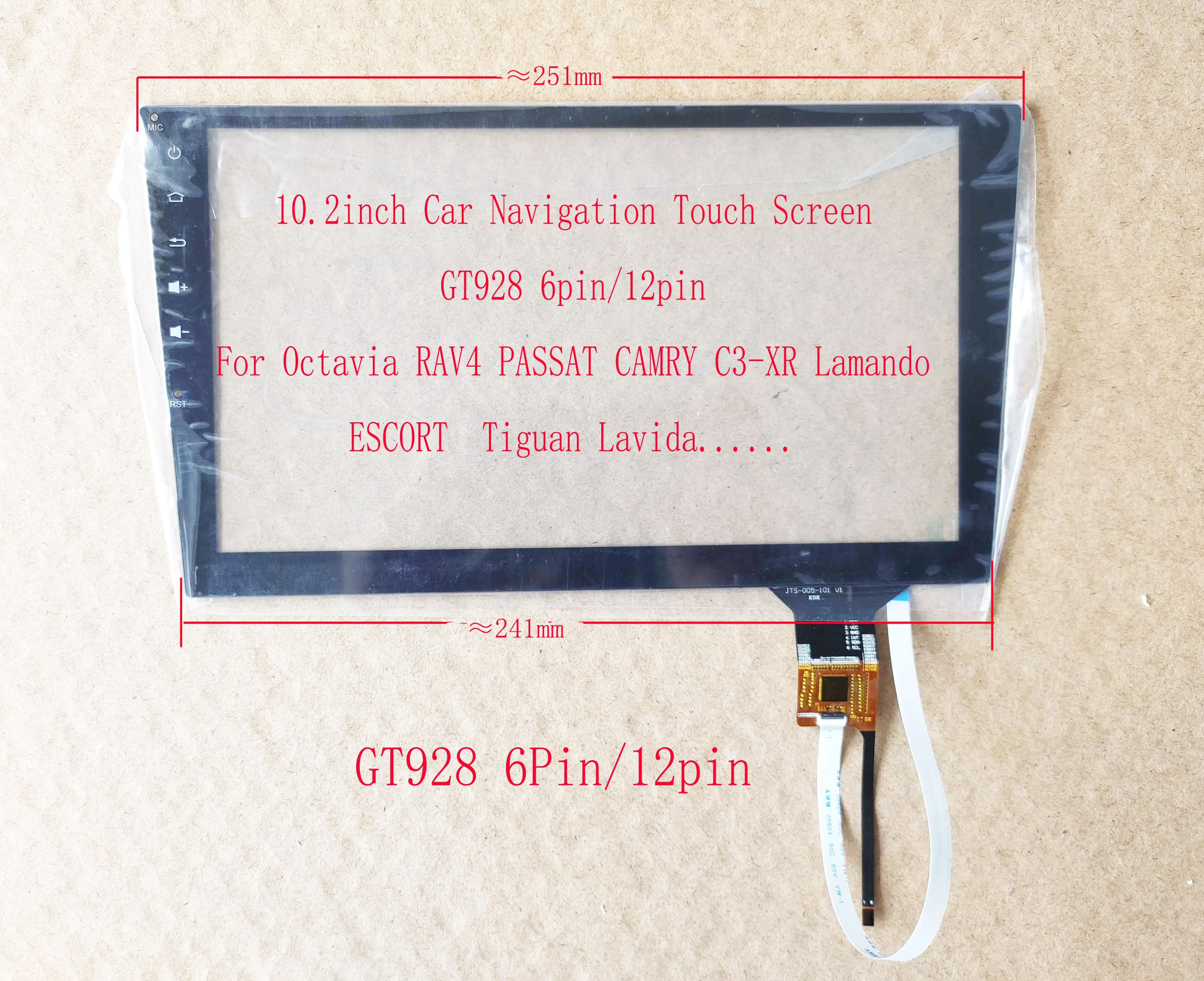10,2 дюймовый сенсорный экран для RAV4 PASSAT CAMRY C3-XR Lamando эскорт Tiguan LaVida Octavia