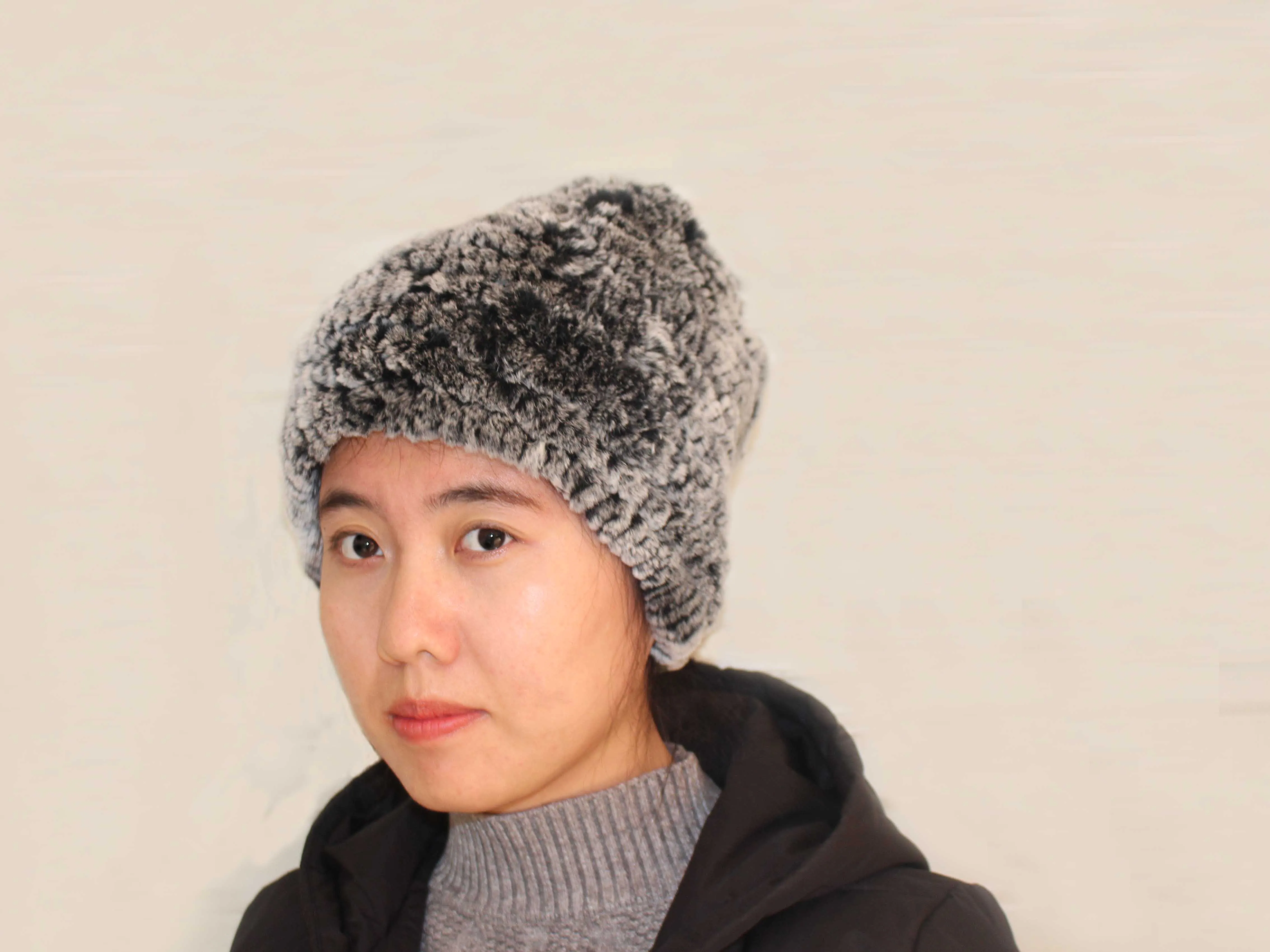 LinhaoshengyueFur hat, шапка из кроличьего меха, модная женская меховая шапка, Зимняя женская шапка, женская