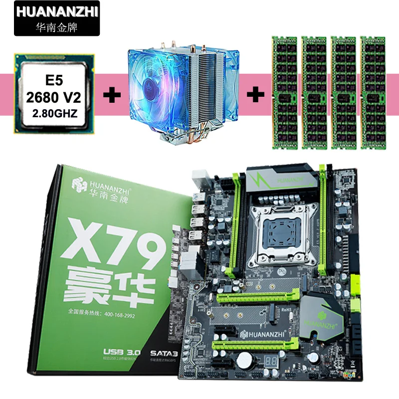 ^Cheap HUANAN ZHI discount X79 motherboard with M.2 slot brand motherboard with CPU Xeon E5 2680 V2 SR1A6 cooler RAM 16G(4*4G) RECC ^Cheap HUANAN ZHI discount X79 motherboard with M.2 slot brand motherboard with CPU Xeon E5 2680 V2 SR1A6 cooler RAM 16G(4*4G) RECC