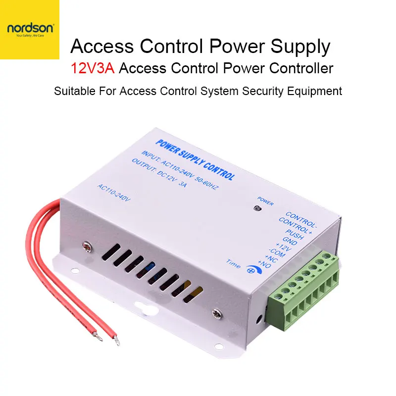

Nordson Original Access Control Power Supply DC 12V 3A Gate RFID Electric Lock Switching Adapter Covertor System AC 110-240V