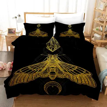 

50 Bedding Set King Gold Scorpion Queen Meteor Scorpio Duvet Cover Constellation Bed Sets Bohemian Print Black Bedclothes