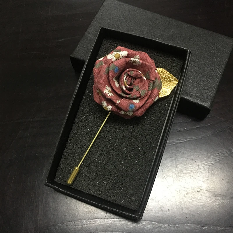 No BOX Brooches Британская Мужская и женская романтическая брошь из сплава на лацкане, брошь для жениха, свадьбы, клуба, вечерние, для костюма, цветочные броши в форме цветка розы аксессуары для корсажа - Цвет: No BOX Brooches
