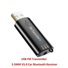 Alfavoce 5.0 Car Kit Bluetooth Receiver 3.5MM AUX USB FM Transmitter