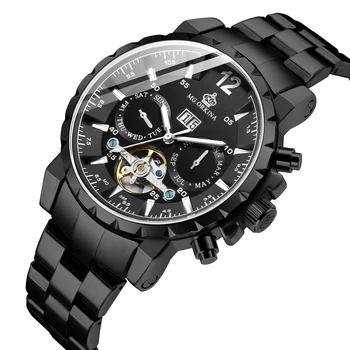 

ORKINA Mechanical Watch Men Multi-function Stainless Waterproof Complete Calendar Military Automatic Watches Montre Relogio