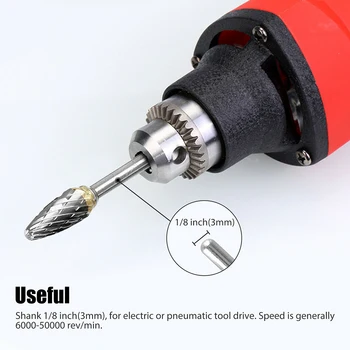 

20Pcs Rotary Burr Tungsten Carbide Carving Burrs Steel 3mm Shank Kit Tool