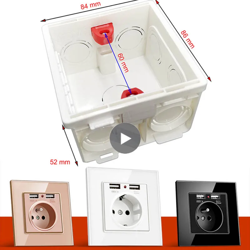 86 146 Type Cassette Electrical Switch Socket Junction Box Adjustable Mounting Back Box Internal Wall Mount Dark Box switch box wall socket box electric distribution box