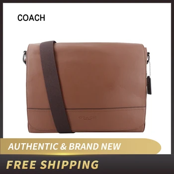 

"Authentic Original & Brand New Coach Men's Houston Messenger Black Leather F68017"