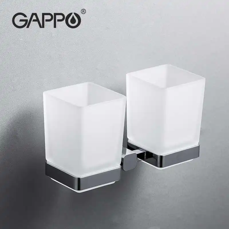 Держатели для стаканов GAPPO, двойная зубная щетка, настенные чашки, аксессуары для ванной комнаты, набор оборудования для ванной комнаты G3806/G3808 - изображение