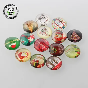 

pandahall 200 pcs Half Round/Dome Glass Cabochons for Christmas Ornaments DIY Jewelry Making Findings Mixed Color 10~30mm