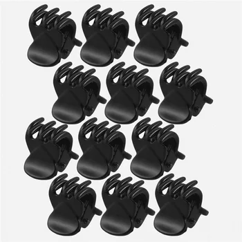 

12 pcs/sets Fashion Women crab Hair claw clip Girls Black Plastic Mini Hairpin Claws Hair Clip Clamp For Women Gifts