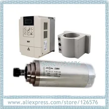 GDZ-100-3.0 3 кВт ER20 мотор шпинделя с водяным охлаждением L-220mm 24000 об/мин+ 3 кВт AC220V VFD инвертор+ 100 мм литой алюминиевый кронштейн