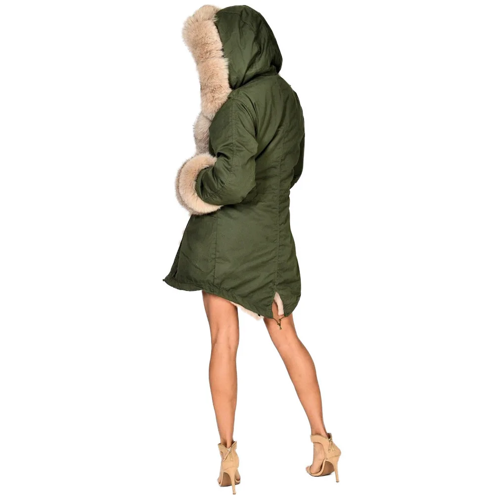 Новое зимнее плотное пальто, ветровка, теплая куртка с меховым воротником и капюшоном, свитер, плотное теплое пальто, ветровка, шапка