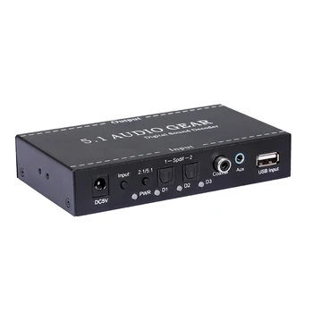 

NK-A6L 5.1 Audio Gear Digital Sound Decoder Audio Converter 3.5mm Support for Dolby Digital AC-3 DTS HD Audio Rush