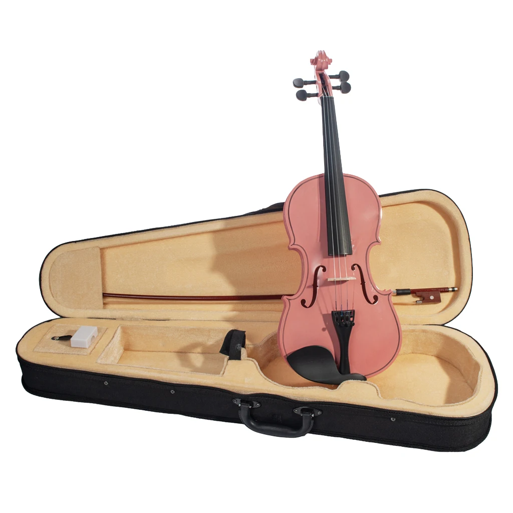

Exquisite 4/4 Acoustic Violin Fiddle Pink Gift for Girls Girlfriend Students