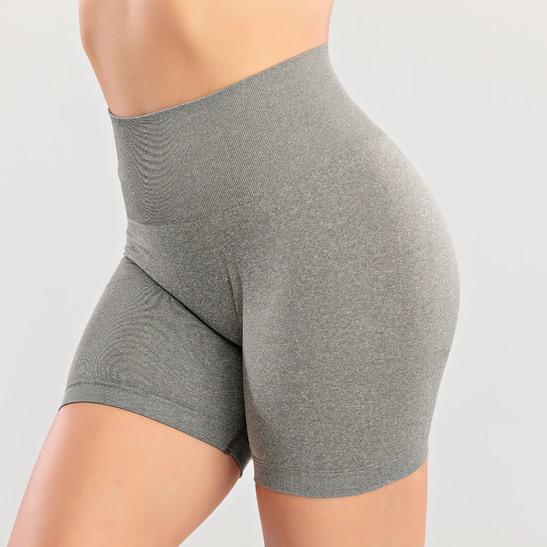 Шорты женские бесшовные с завышенной талией тренировочные штаны для фитнеса и