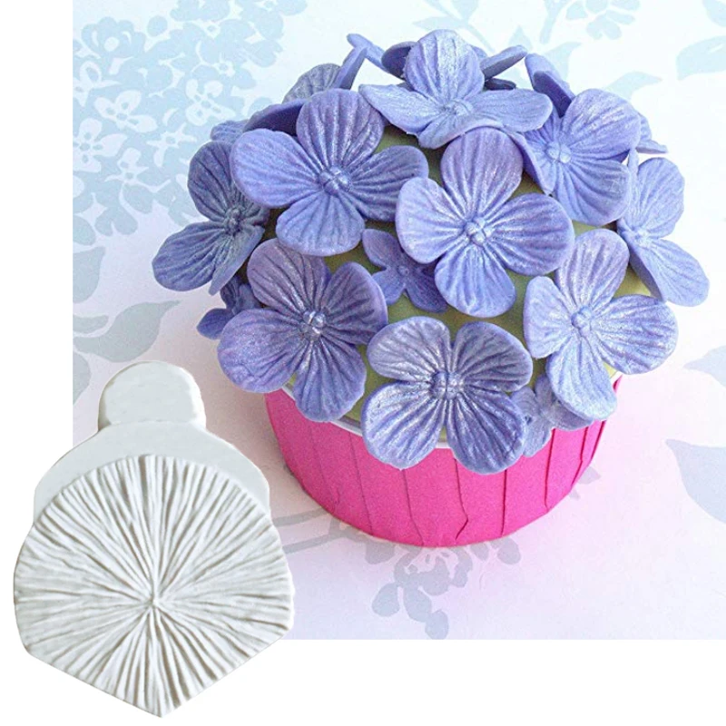 

Hydrangea Back Silicone Mould for Cake Decorating Tools, Crafts, Cupcakes, Sugarcraft, Cookies, Candies Clay Fondant Mould Fimo