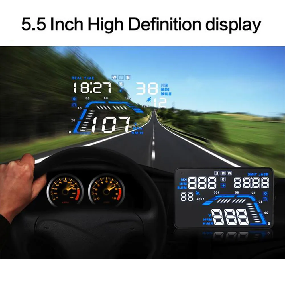 Car Digital Speedometer Q7 5.5' Hud Display KM/h MPH Auto Electronics Head Up Display Windshield Projector Display PK A100s HUD Car Digital Speedometer Q7 5.5' Hud Display KM/h MPH Auto Electronics Head Up Display Windshield Projector Display PK A100s HUD
